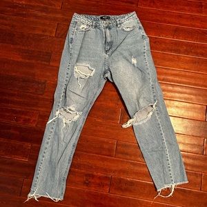 Misguided ripped denim jeans